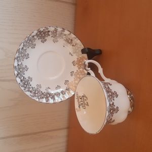 Royal Albert Bone China England Congratulations 25 Anniversary Teacup & Saucer
